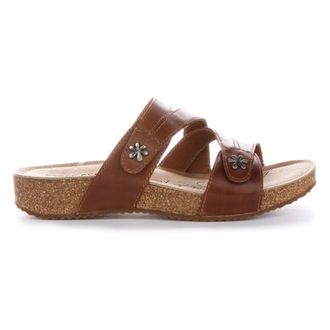 Josef Seibel Sliders, female, Brown, 9 UK, Floral Pin Leather Sandals for Women
