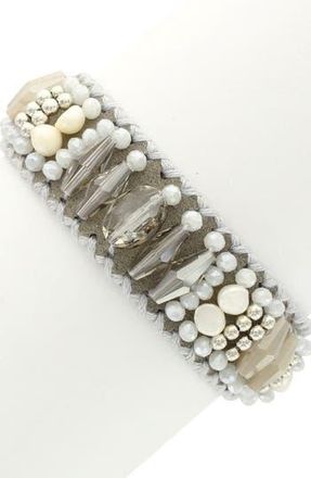 Olivia Welles CARLA EMBELLISHED MAGNETIC CLA in Silver /Grey at Nordstrom Rack