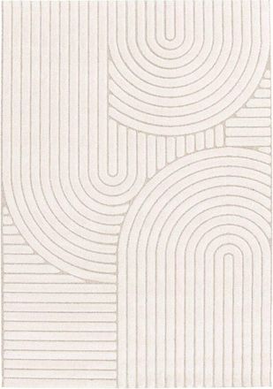 Sweeek Interior carpet with ethnic arches pattern 200x290cm, short pile, beige and cream