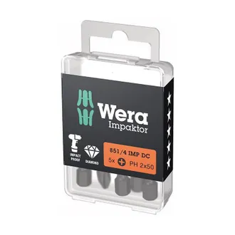 Wera Bit Impaktor 1/4 Din 3126 E6.3 Ph2x50mm 5er Pack Pack