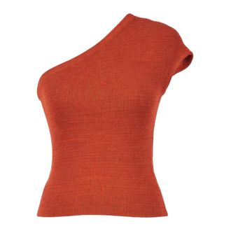 Twinset T-Shirts, female, Orange, Size: L One-shoulder Top