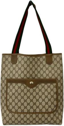 Gucci Pre-owned Vintage Tote Bag - Dames - Vintage Shopper - Bruin - ONE Size - Leer - Vintage