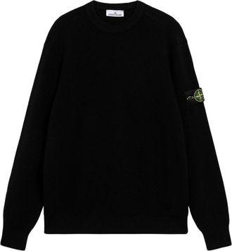 Stone Island Pure RWS Wol Ronde Hals Trui - Heren - Ronde hals truien - Zwart - M - Wol - Truien & Vesten