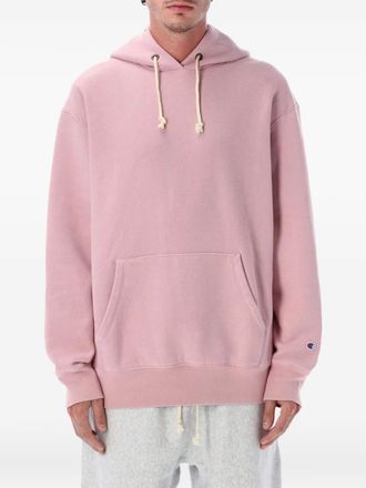 Champion logo-patch hoodie - men - Fabric - M - Pink