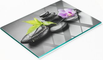 OEM Tabla De Cocina De Vidrio Duradera Y Elegante Con Dise&ntilde;o De Piedra Zen, 80x52 Cm