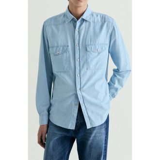 Scalpers Bodo Denim Shirt in Lightblue at Nordstrom, Size 42