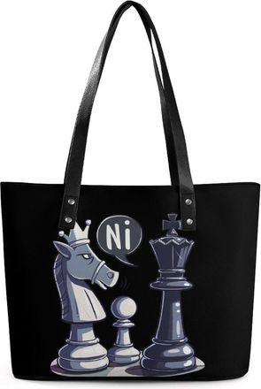 Generic Checker Knightes Ni Tote Bags for Women Cute Shoulder Purses Handbags