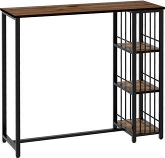 HOMCOM Mesa alta bar 120x40x105 cm marr&oacute;n y negro