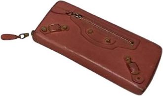 Balenciaga Pre-owned Vintage leren portemonnee - Dames - Vintage Accessoires - Oranje - ONE Size - Leer - Vintage