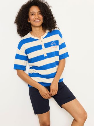 Fat Face FatFace Abigail Cobalt Blue Stripe Knitted Top