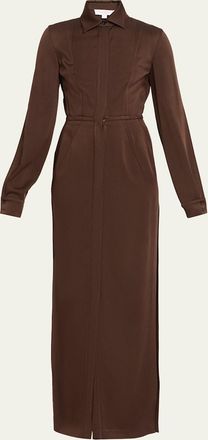 Michael Kors Split-Sleeve Techno Maxi Shirtdress