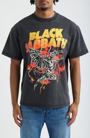 Bravado Oversize Black Sabbath Fly Graphic T-Shirt in Washed Black at Nordstrom, Size Xx-Large