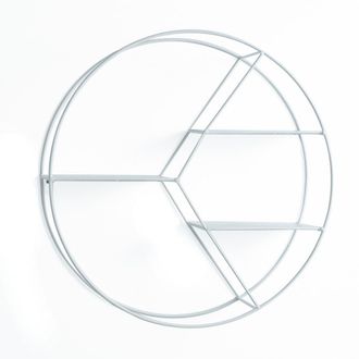 Oresteluchetta Estante de pared redondo de metal blanco cm. &Oslash;.45 x p.12