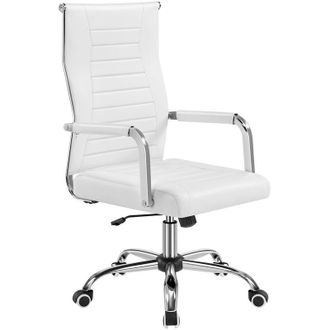 Yaheetech Yaheetech - Sedia/Poltrona da Ufficio Ergonomica con Schienale Alto Reclinabile in Finta Pelle da Scrivania a Rotelle Girevole Altezza Regolabile Nera