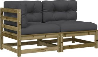 vidaXL Sof&aacute; De Jard&iacute;n 2 Plazas Con Cojines Madera Impregnada De Pino Vidaxl
