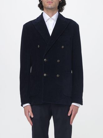 Circolo 1901 Double-Breasted Cotton Velvet Blazer with Patch Pockets