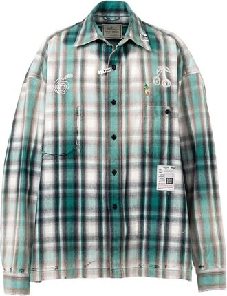 Miharayasuhiro Vintage Like Check shirt - men - Cotton - 46 - Green