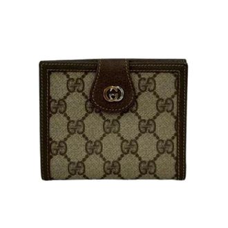 Gucci Pre-owned Wallets, female, Brown, Size: ONE SIZE Pre-owned Canvas Bi-fold Wallet