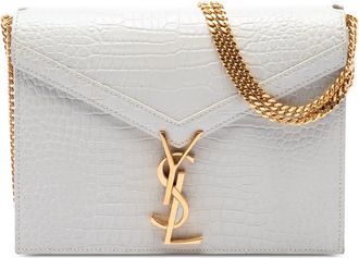 Saint Laurent Pre-owned Saint Laurent Croc Embossed Leather Monogram Cassandra Clasp Bag Ladies 4FGHP9DE20R6EHTN