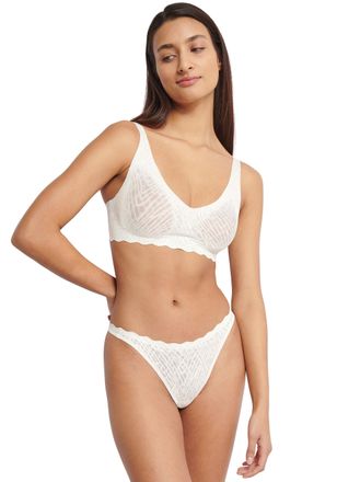 sloggi B&uuml;gelloser BH SLOGGI ZERO Feel Bliss Soft bra, Damen, Gr. S, N-Gr, weiss (silk wei&szlig;), Spitze, Obermaterial: 76% Polyamid, 24% Elasthan, Jacquardmuster