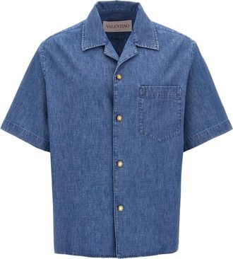 Valentino Garavani Denim Shirt - Heren - Spijkeroverhemden - Blauw - S - Denim - Overhemden