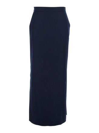 Antonelli Timballo Blue Skirt With Side Closure In Wool Woman