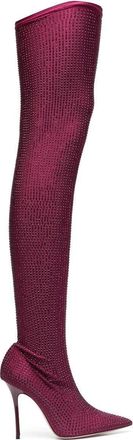 Gedebe Logan rhinestone-embellished boots - women - Polyester/Fabric/Calf Leather/Calf Leather - 36.5 - Red