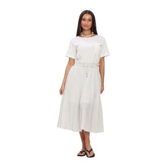 Liu Jo Midi Dresses, female, Beige, Size: 2XL Abito TS NAV Midi Dress