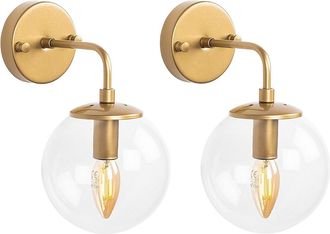 Vente-Unique Applique da parete con sfera D. 15 x 27 cm in Metallo Dorato - Lotto di 2 - BARLATI