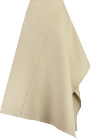 Bottega Veneta Womens Cotton Midi Skirt - Nude - Size EU 36 (Womens)
