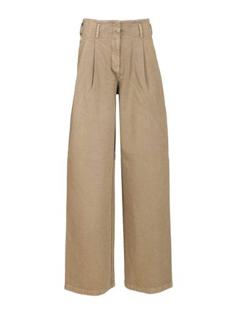 Golden Goose Wide Leg Trousers Verde-Donna