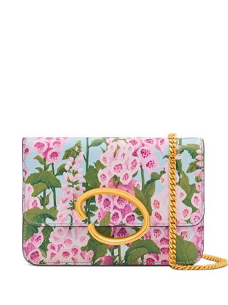 Oscar De La Renta O Pochette floral chain shoulder bag - Pink