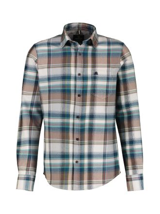 Lerros Karohemd LERROS Herrenhemd in Karo-Flanellqualit&auml;t, Herren, Gr. 5XL, extraweit, weiss (fog wei&szlig;), 100% Baumwolle, Hemden Karohemd