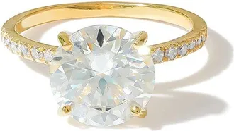 Tiramisu 14K Plated Silver 3.71 Ct. Tw. Moissanite Solitaire Ring