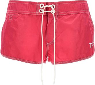 Tom Ford Fuchsia Logo nylon shorts