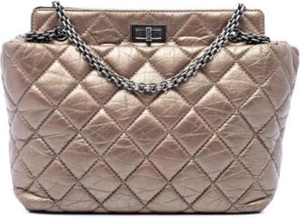 Chanel Pre-owned Vintage Quilted Tote - Dames - Vintage Schoudertas - Bruin - ONE Size - Leer - Vintage