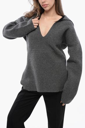 Jil Sander Maglia Over a Spalla Scesa con Scollo Sailor Jil Sander