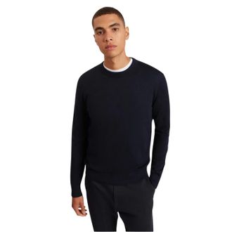 Ted Baker Heren Trui van Merinowol met lange mouwen (Marine)