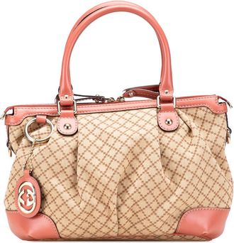 Gucci Pre-owned Gucci Diamante Canvas Sukey Satchel Ladies 247902 502752