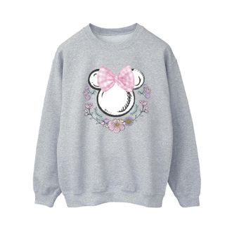 Disney Dames/Dames Minnie Mouse Strikjes & Bloemen Sweatshirt (Sportgrijs)