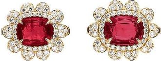 Goshwara G-ONE Garnet & Diamond Stud Earrings in Red at Nordstrom