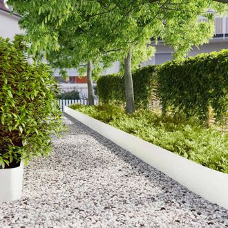 Berkfield Home Lawn Edgings 20 pcs White 25x103 cm Cold-rolled Steel