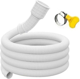 OEM Manguera De Extensi&oacute;n Impermeable De Pvc Para Aire Acondicionado Y Lavadora Con Acoplamientos Flexibles Conexiones 15-25 Mm (100 Cm), Blanca, 5 M