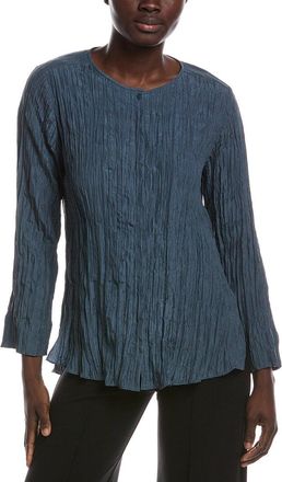 Eileen Fisher Eileen Fisher Petite Round Neck Silk Shirt