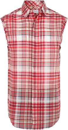 Ferragamo Plaid Print Sleeveless Shirt