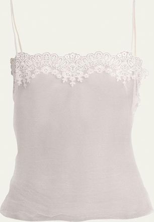 Chloé Fitted Lace Embroidered Tank Top