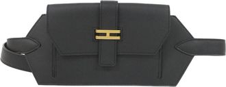 Herm&egrave;s Black Swift Leather Fanny Pack (Pre-Owned)