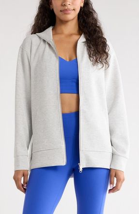 Zella Ultra Luxe Volume Zip Hoodie in Grey Light Heather at Nordstrom, Size X-Small