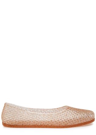 Ancient Greek Sandals Iro Glitter Rubber Ballet Flats - Beige - 36 (IT36/ UK3)
