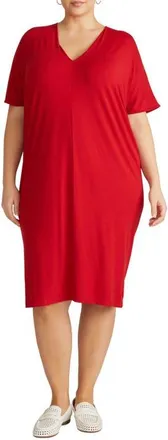 Universal Standard Teresa Jersey Shift Dress in New York Red at Nordstrom, Size Xs